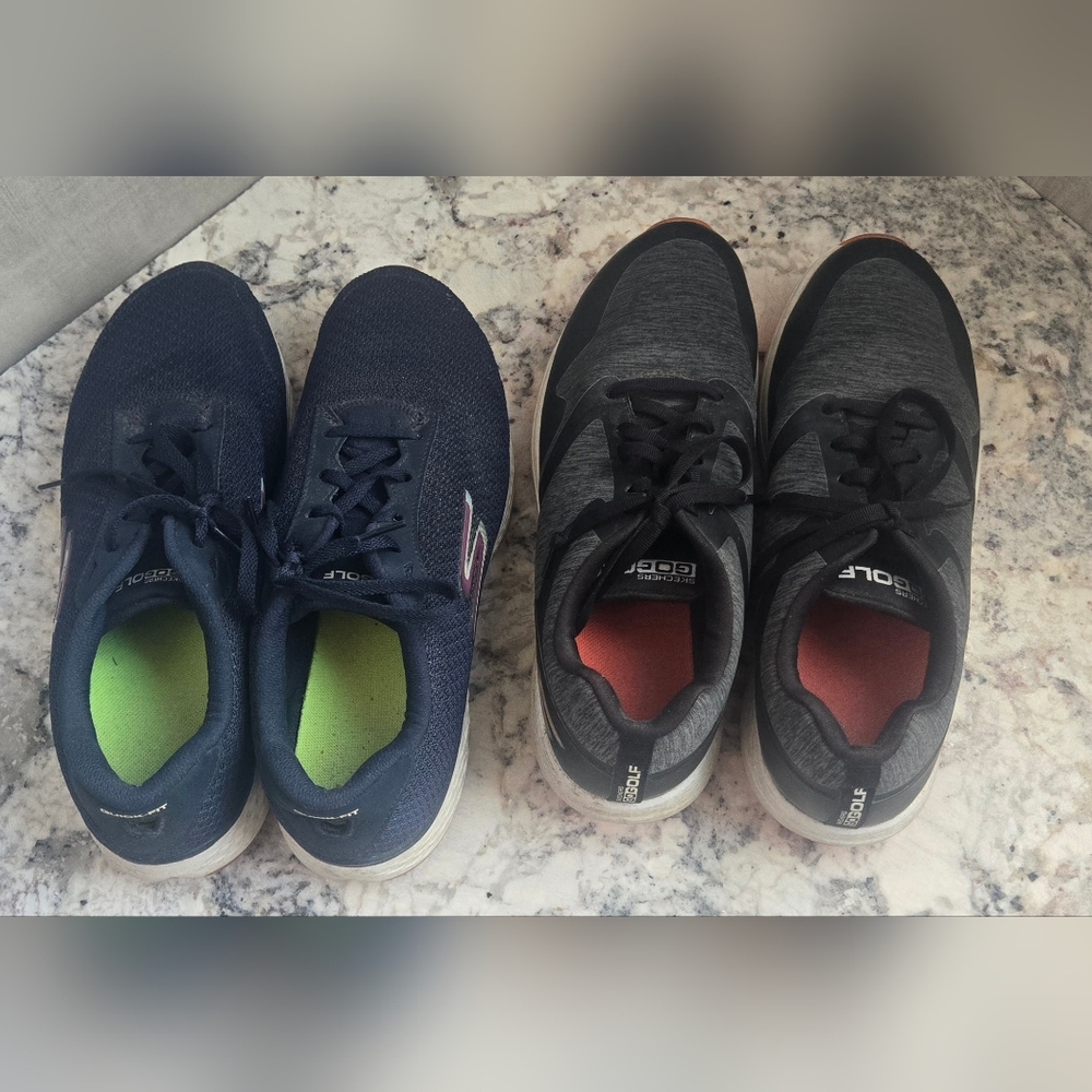 2 pairs of SKECHERS Women's Golf Shoes. Black Navy. Size 9.5 (EU 39). EUC! - Picture 2 of 9